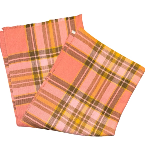 Bajra pink plaid Cashmere scarf - Picture 1 of 5